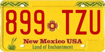 NM license plate 899TZU