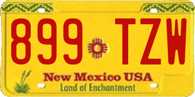 NM license plate 899TZW