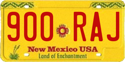 NM license plate 900RAJ