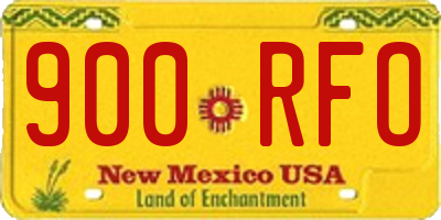 NM license plate 900RFO