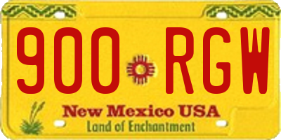 NM license plate 900RGW