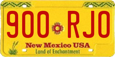NM license plate 900RJO