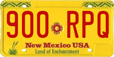 NM license plate 900RPQ