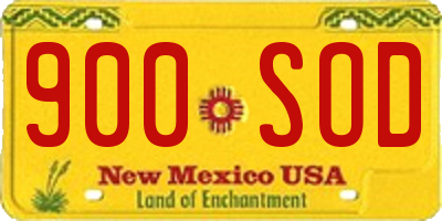 NM license plate 900SOD