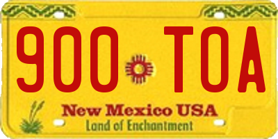 NM license plate 900TOA