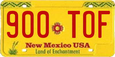 NM license plate 900TOF