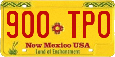 NM license plate 900TPO