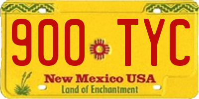 NM license plate 900TYC