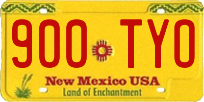 NM license plate 900TYO