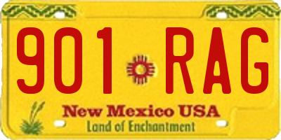 NM license plate 901RAG