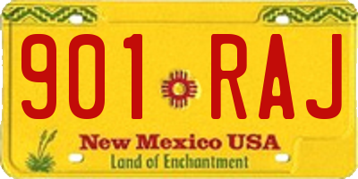 NM license plate 901RAJ