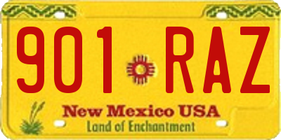 NM license plate 901RAZ