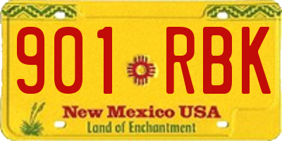 NM license plate 901RBK
