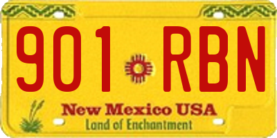 NM license plate 901RBN