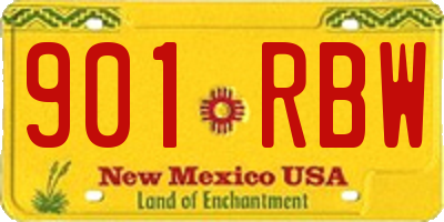 NM license plate 901RBW
