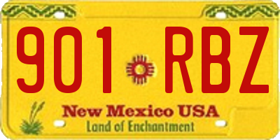 NM license plate 901RBZ