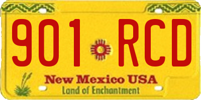 NM license plate 901RCD
