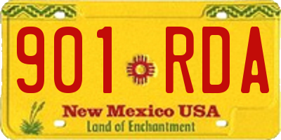 NM license plate 901RDA