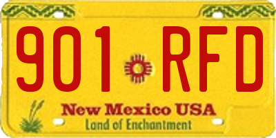 NM license plate 901RFD
