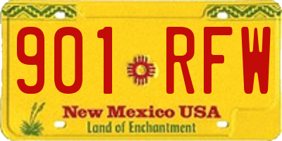 NM license plate 901RFW
