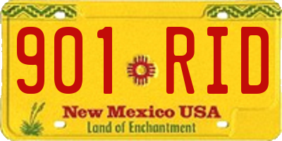 NM license plate 901RID