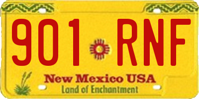 NM license plate 901RNF
