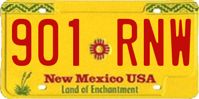 NM license plate 901RNW