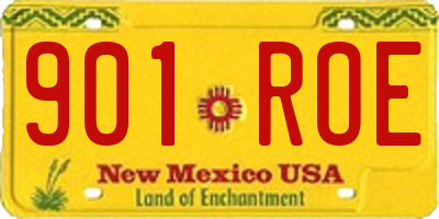 NM license plate 901ROE