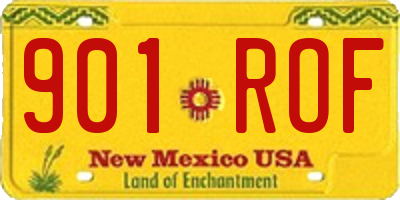 NM license plate 901ROF