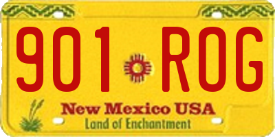 NM license plate 901ROG