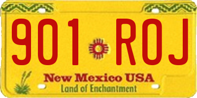 NM license plate 901ROJ