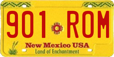 NM license plate 901ROM