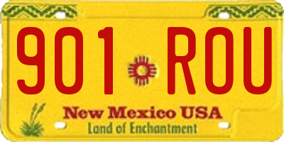 NM license plate 901ROU