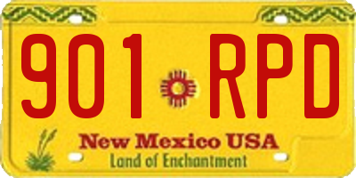 NM license plate 901RPD