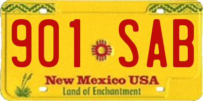 NM license plate 901SAB