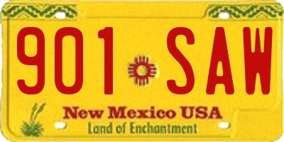 NM license plate 901SAW