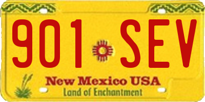 NM license plate 901SEV