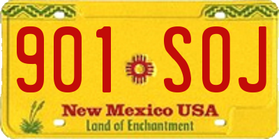 NM license plate 901SOJ