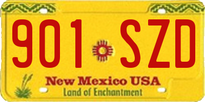 NM license plate 901SZD
