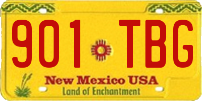 NM license plate 901TBG