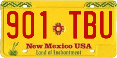 NM license plate 901TBU