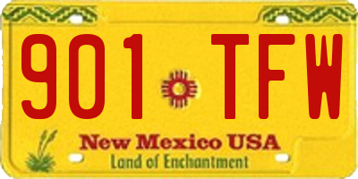 NM license plate 901TFW
