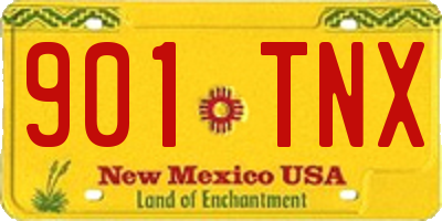NM license plate 901TNX