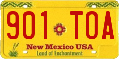 NM license plate 901TOA