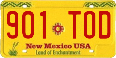 NM license plate 901TOD