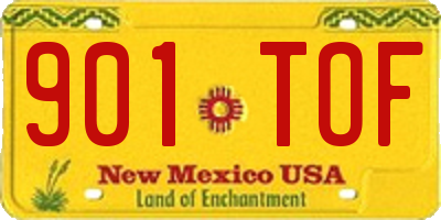 NM license plate 901TOF