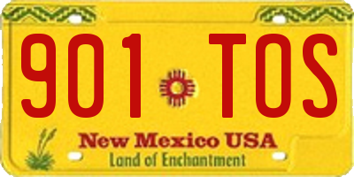 NM license plate 901TOS