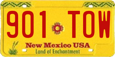 NM license plate 901TOW