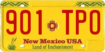 NM license plate 901TPO