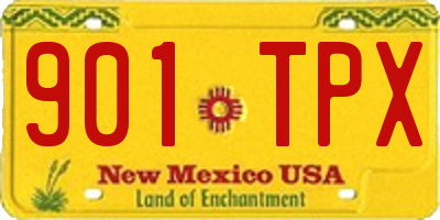 NM license plate 901TPX